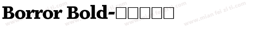 Borror Bold字体转换